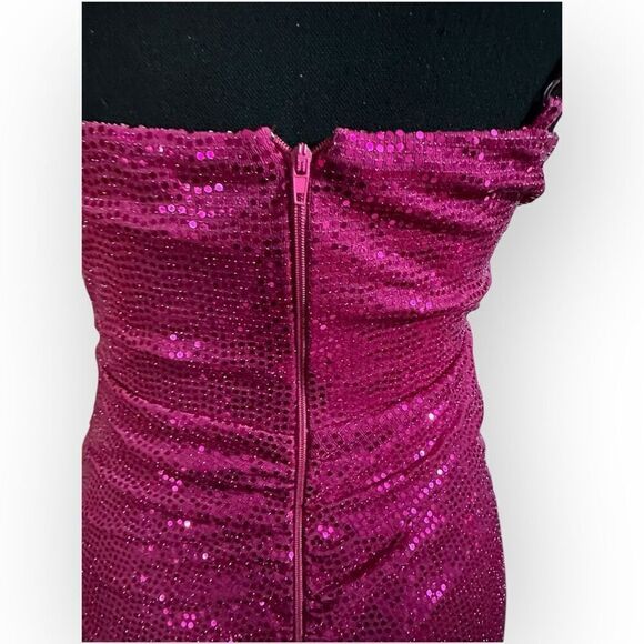 NWOT City Triangles Womens Fuchsia Sequin Maxi Dress Size XS Juniors - Picture 10 of 11